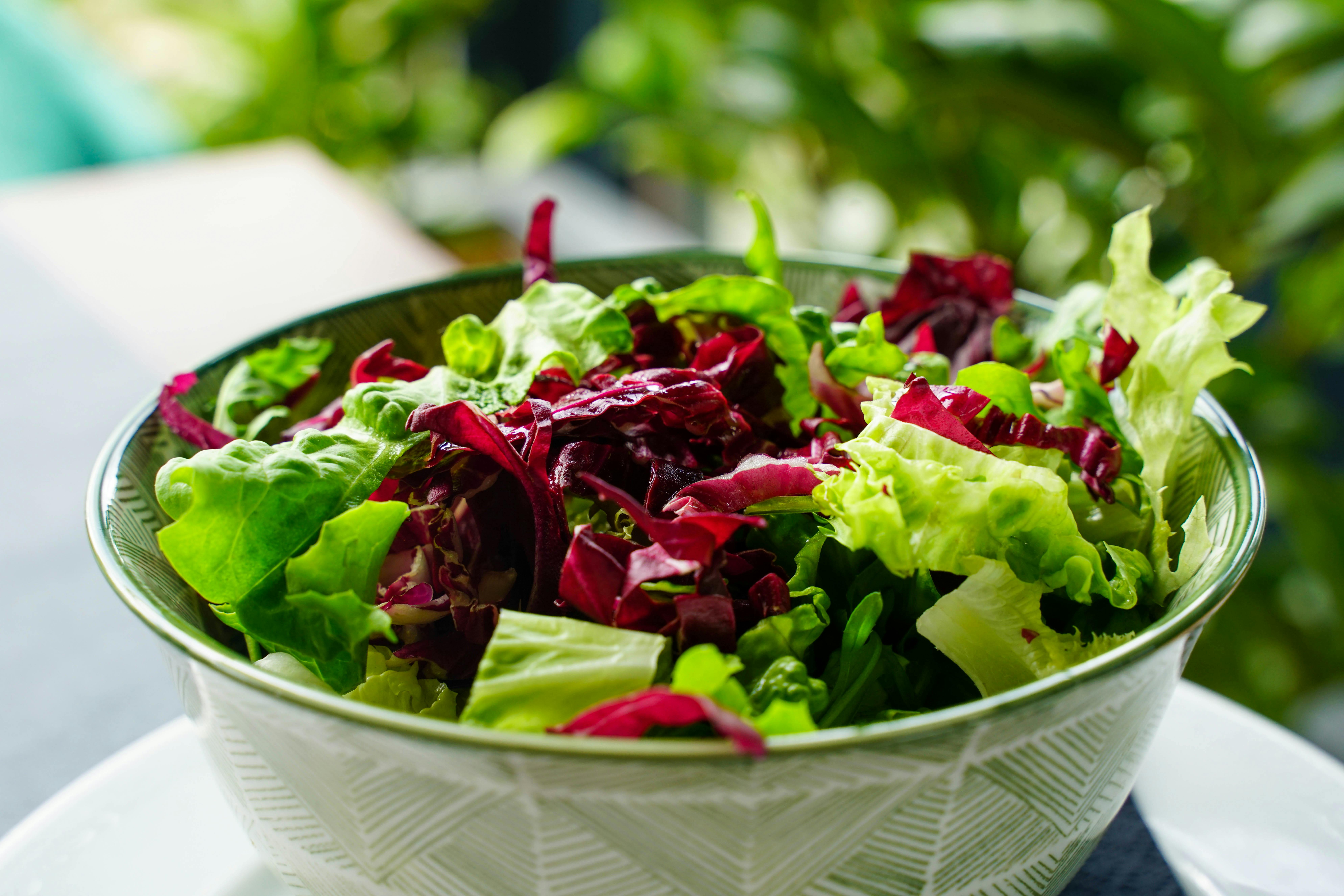 Large bowl of spring mix salad greens
